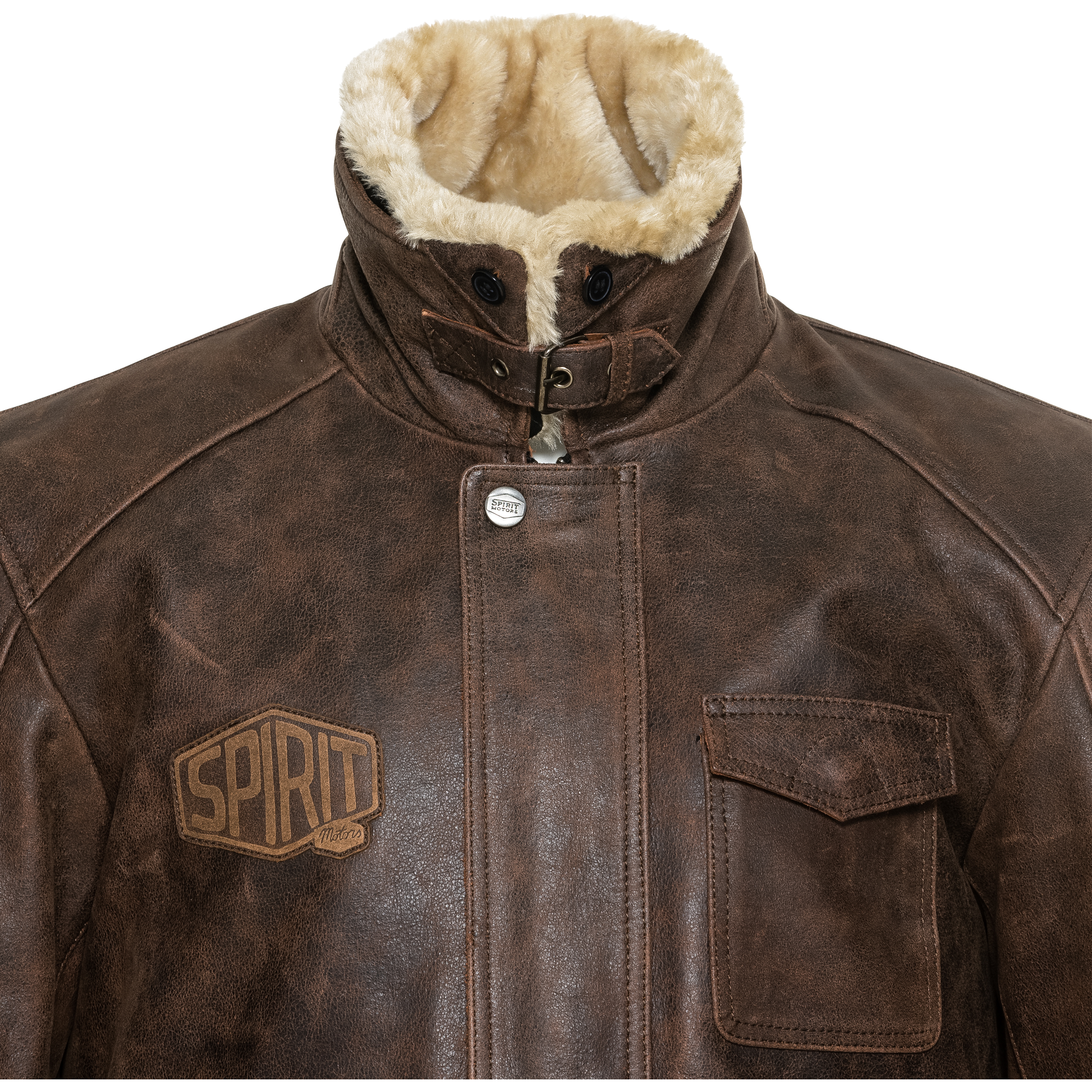 Spirit Motors-Antik Lederjacke 5.0 braun L-1005801999006010