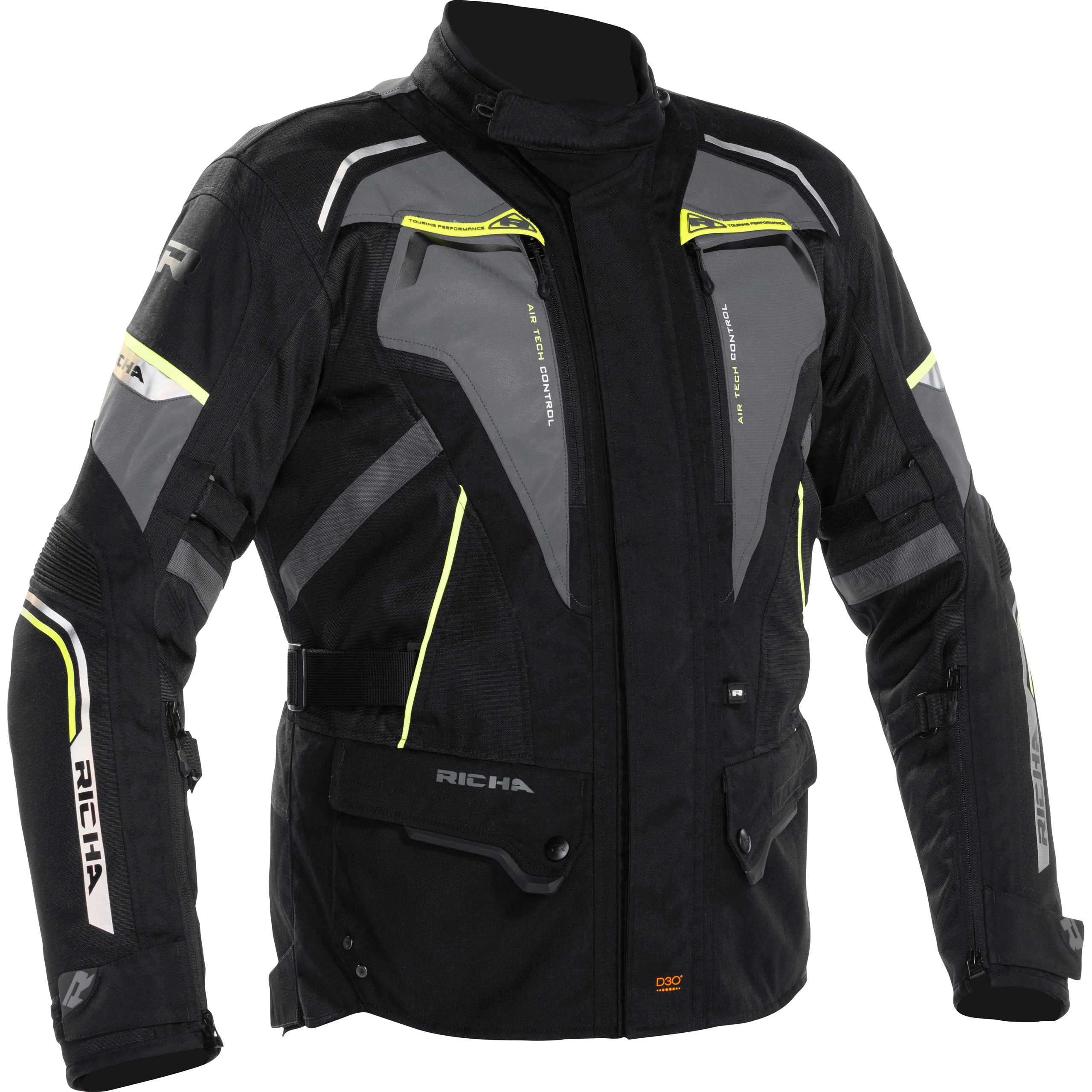 Richa Infinity 2 Flare Textiljacke grau/neon-gelb M - Motorradbekleidung - Motorradbekleidung Herren