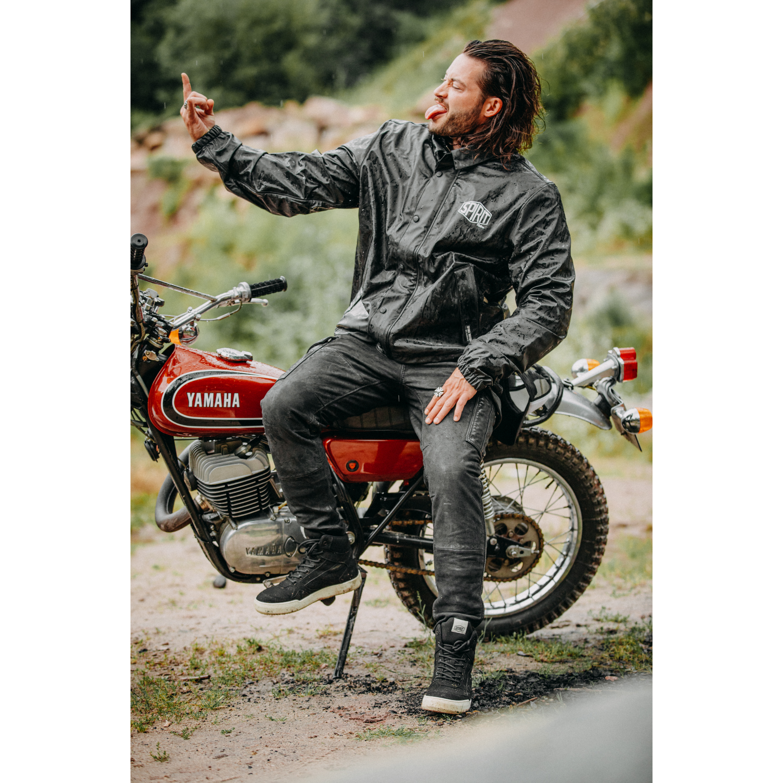 Spirit Motors-Billy Winker Motorradschnürstiefel kurz schwarz-3006661999001