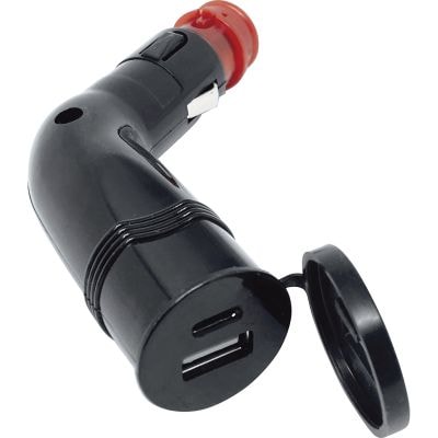 Baas Bikeparts USB-A/USB-C angle adapter 3.6A on ZIG/DIN Ø21/12mm USB10