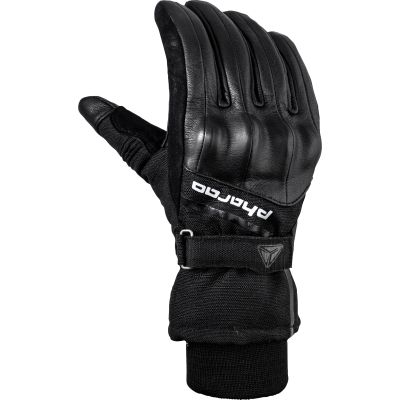 Pharao Edmon WP Winter Leather/Fabric Gloves, Long, Black