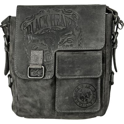 Jack's Inn 54 Leather shoulder bag M Black Bad Ass black vintage