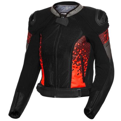 FLM Croft Air veste cuir/textile femme rouge