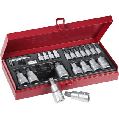 WGB 1/4+1/2 TX socket wrench inserts 23-piece