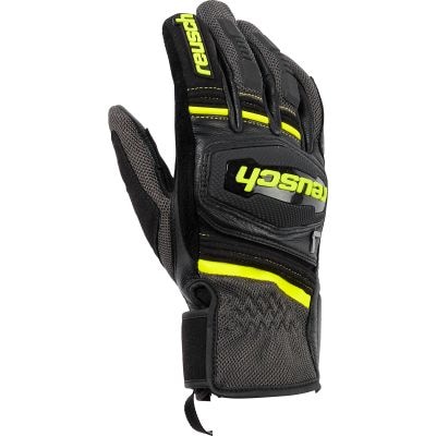 Reusch Outsprint Women's Leather/Fabric Gloves, Short, Black/Yellow