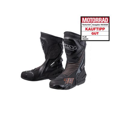 FLM Assen motorcycle boots long black