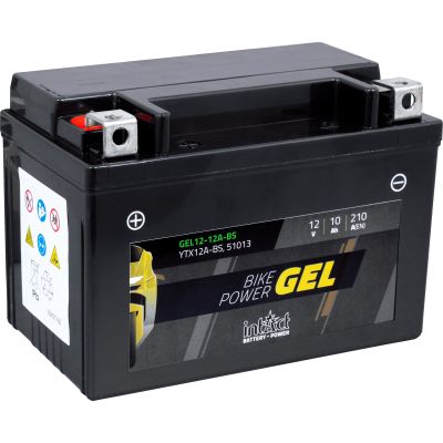 intAct Battery Bike Power Gel sealed YTX/YT12A-BS 12V, 10Ah