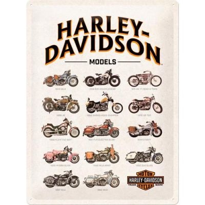 Nostalgic-Art 30x40cm metal sign Harley Davidson-Model Chart