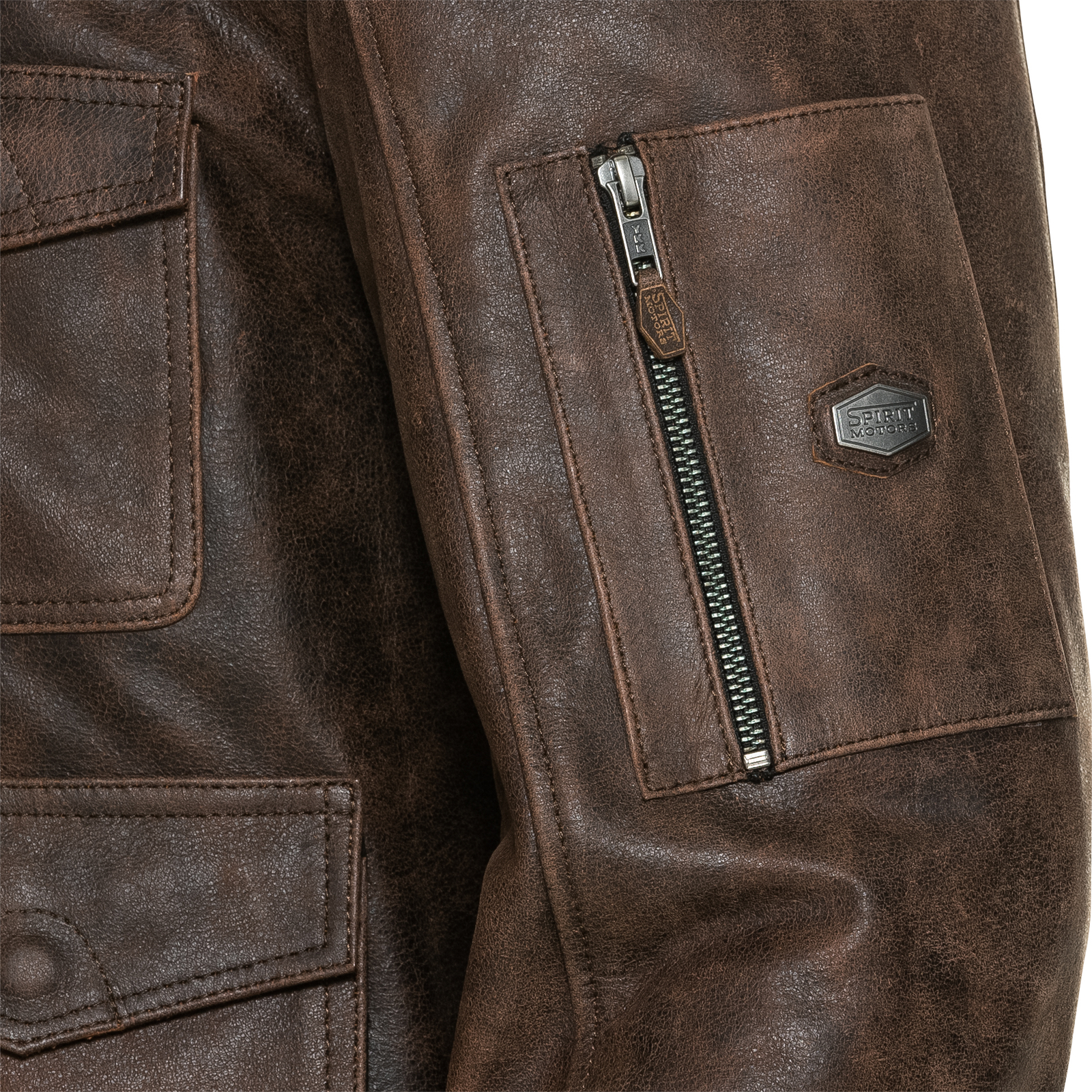 Wunderschone Spirit Motors Lederjacke Ebenbild